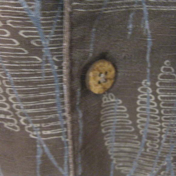 Mantles Men's Silk Button Front Shirt Brown LG - Picture 5 of 6